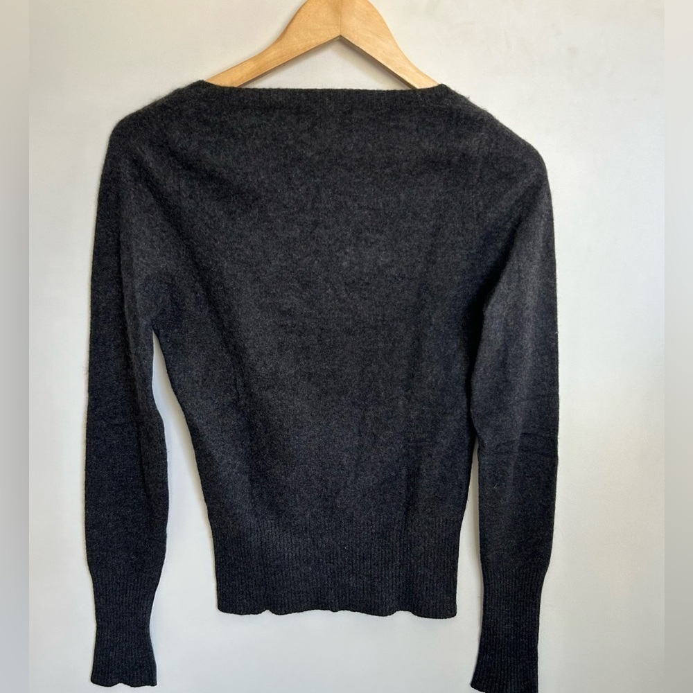 christopher Fischer 100% cashmere sweater grey scoop round neck - Picture 2 of 7